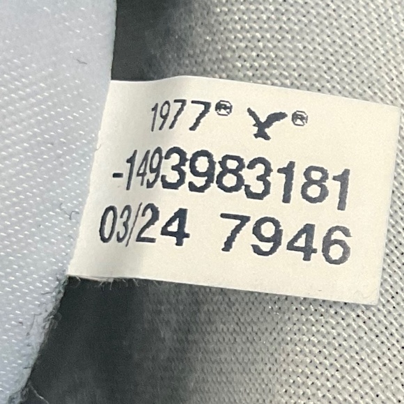 American Eagle Curvy Relaxed Short Denim Shorts Strigid High Rise Raw Hem Size 8 - Picture 9 of 9